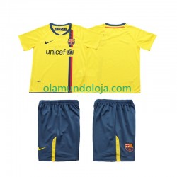Camisola FC Barcelona 2009 Retro Criança Equipamento Segundo 2008 Manga Curta
